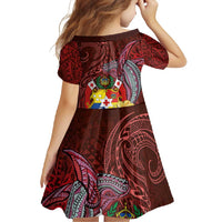 Tonga Humpback Whale Family Matching Summer Maxi Dress and Hawaiian Shirt National Seal with Hibiscus and Polynesian Tattoo LT03 - Polynesian Pride
