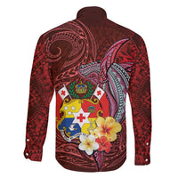 Tonga Humpback Whale Family Matching Summer Maxi Dress and Hawaiian Shirt National Seal with Hibiscus and Polynesian Tattoo LT03 - Polynesian Pride