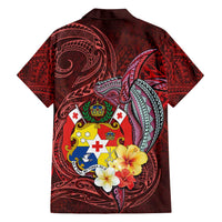 Tonga Humpback Whale Family Matching Tank Maxi Dress and Hawaiian Shirt National Seal with Hibiscus and Polynesian Tattoo LT03 - Polynesian Pride