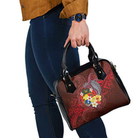 Tonga Humpback Whale Shoulder Handbag National Seal with Hibiscus and Polynesian Tattoo LT03 - Polynesian Pride