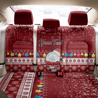 Personalised Palau Christmas Back Car Seat Cover Snowman and Palau Coat of Arms Maori Tribal Xmas Style LT03 - Polynesian Pride