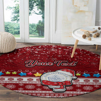 Personalised Palau Christmas Round Carpet Snowman and Palau Coat of Arms Maori Tribal Xmas Style LT03 - Polynesian Pride