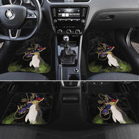 New Zealand Hoiho Car Mats Maori Art Tattoo and Silver Fern LT03 Set 4pcs Black - Polynesian Pride