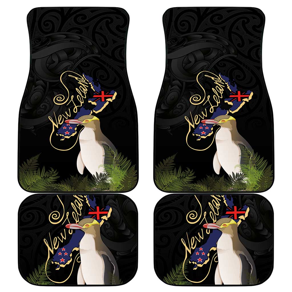 New Zealand Hoiho Car Mats Maori Art Tattoo and Silver Fern LT03 - Polynesian Pride