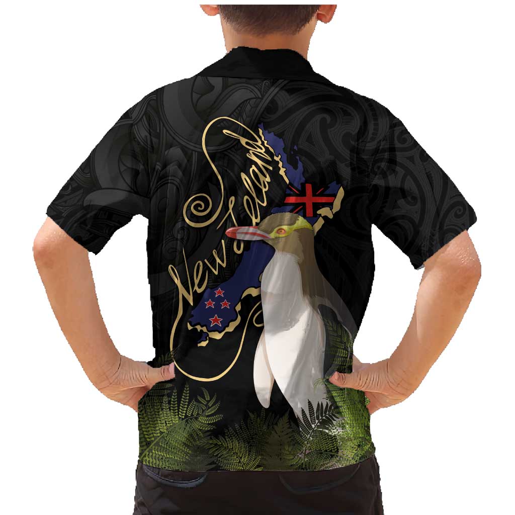 New Zealand Hoiho Family Matching Mermaid Dress and Hawaiian Shirt Maori Art Tattoo and Silver Fern LT03 - Polynesian Pride