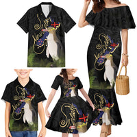 New Zealand Hoiho Family Matching Mermaid Dress and Hawaiian Shirt Maori Art Tattoo and Silver Fern LT03 - Polynesian Pride