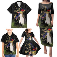 New Zealand Hoiho Family Matching Puletasi and Hawaiian Shirt Maori Art Tattoo and Silver Fern LT03 - Polynesian Pride