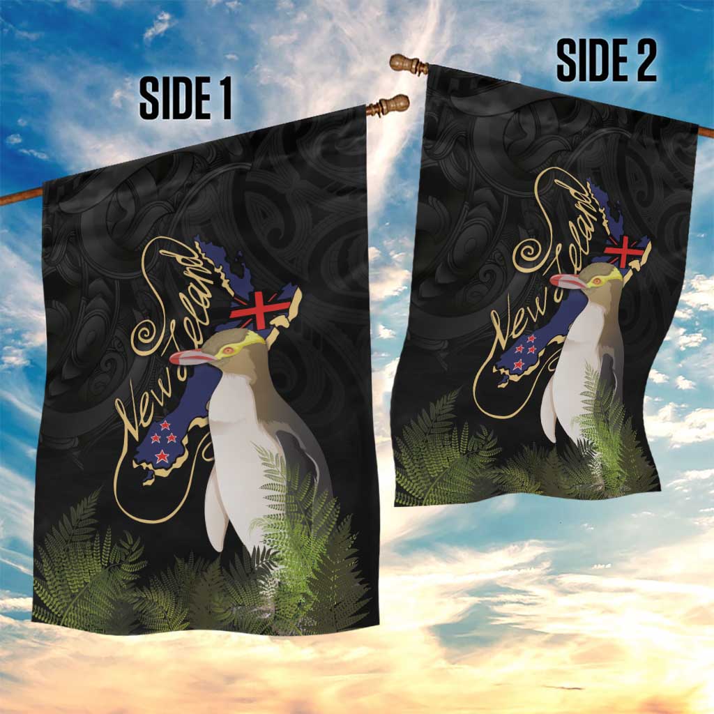 New Zealand Hoiho Garden Flag Maori Art Tattoo and Silver Fern LT03 - Polynesian Pride