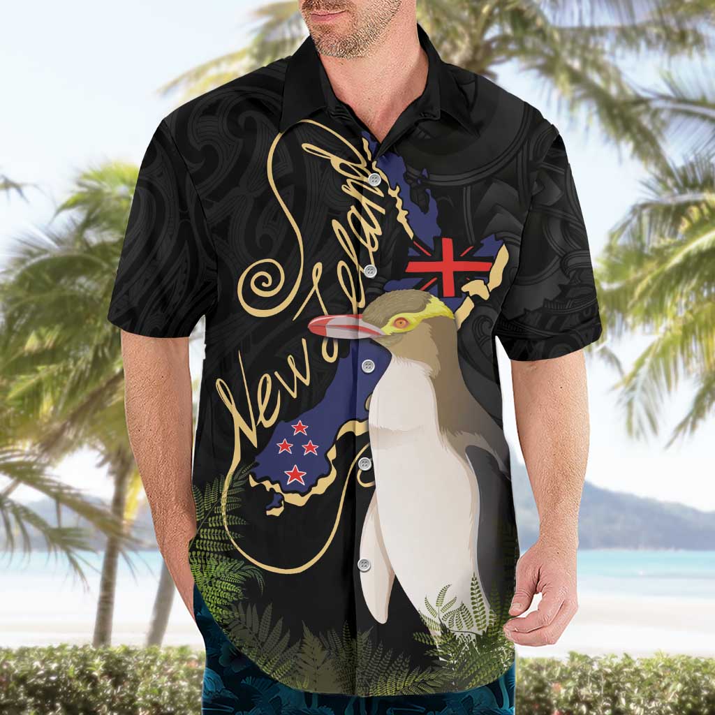 New Zealand Hoiho Hawaiian Shirt Maori Art Tattoo and Silver Fern LT03 - Polynesian Pride