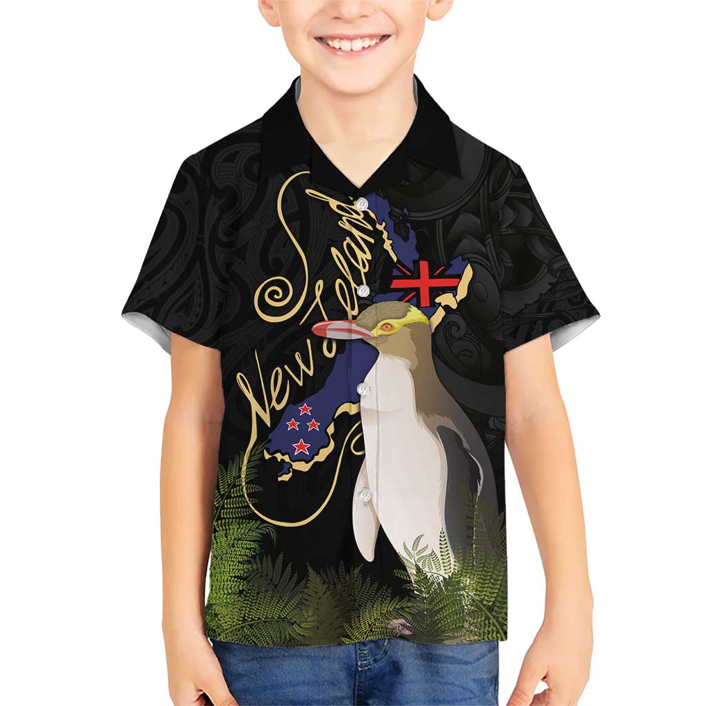New Zealand Hoiho Hawaiian Shirt Maori Art Tattoo and Silver Fern LT03 - Polynesian Pride