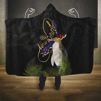 New Zealand Hoiho Hooded Blanket Maori Art Tattoo and Silver Fern LT03 - Polynesian Pride