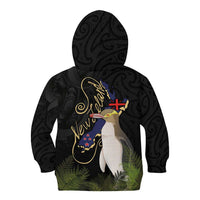New Zealand Hoiho Kid Hoodie Maori Art Tattoo and Silver Fern LT03 - Polynesian Pride