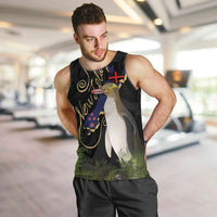 New Zealand Hoiho Men Tank Top Maori Art Tattoo and Silver Fern LT03 Black - Polynesian Pride