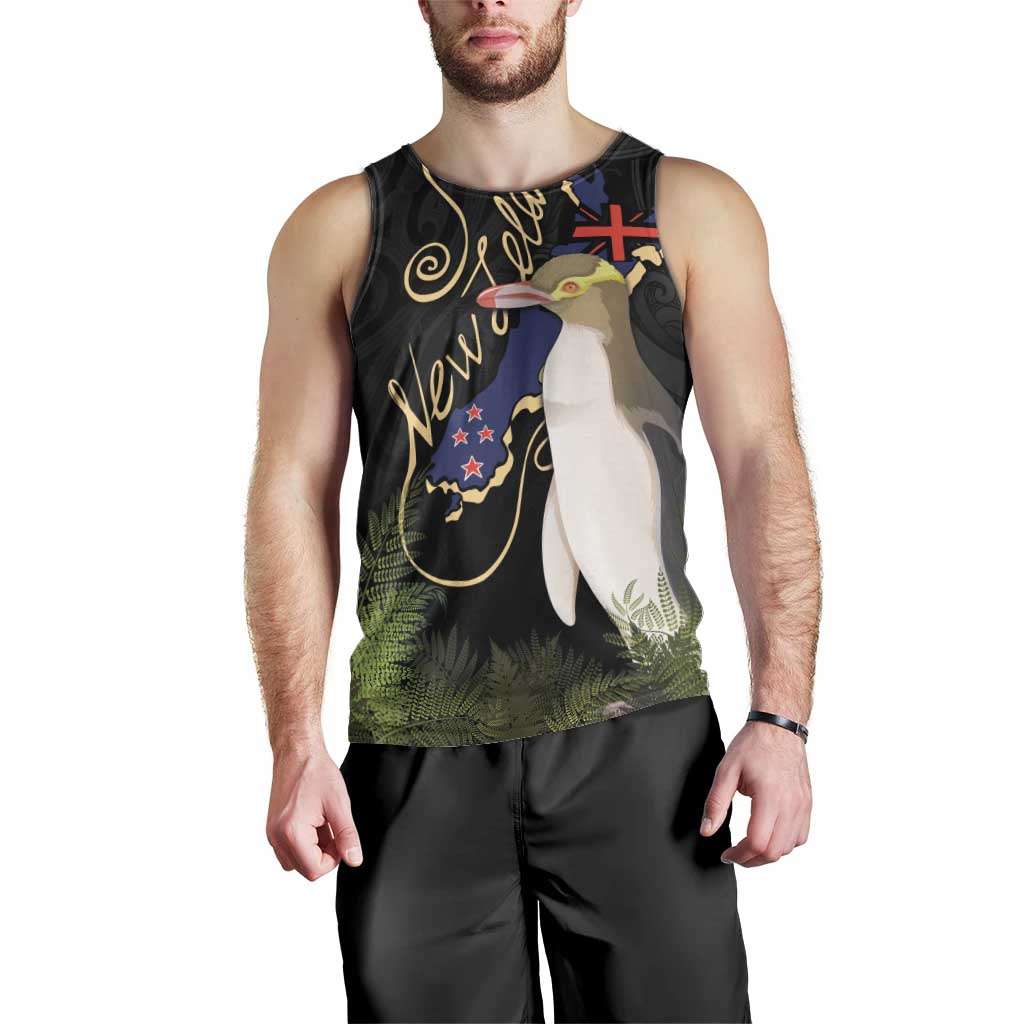 New Zealand Hoiho Men Tank Top Maori Art Tattoo and Silver Fern LT03 - Polynesian Pride