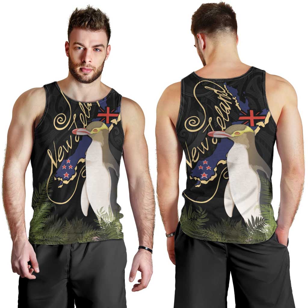 New Zealand Hoiho Men Tank Top Maori Art Tattoo and Silver Fern LT03 - Polynesian Pride