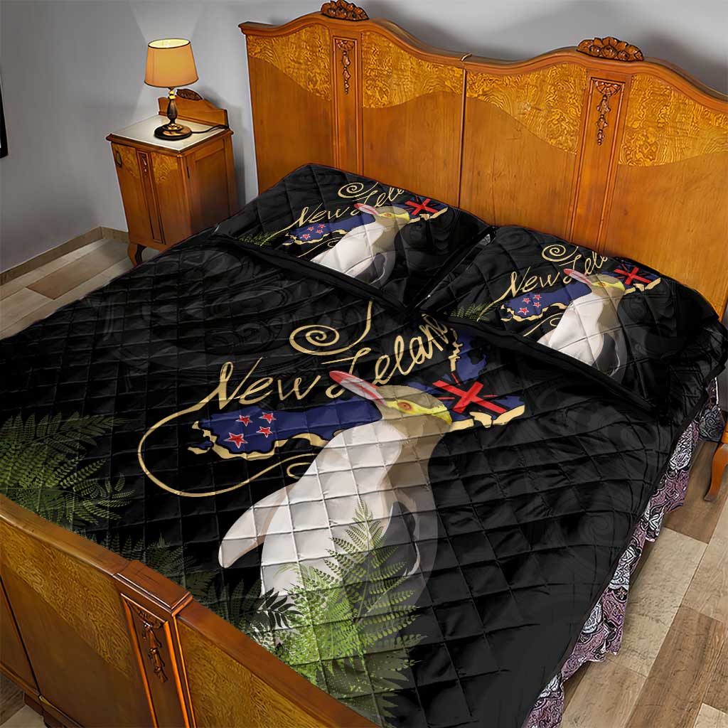 New Zealand Hoiho Quilt Bed Set Maori Art Tattoo and Silver Fern LT03 - Polynesian Pride
