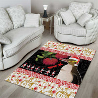 New Zealand Merry Christmas Area Rug Hoiho Xmas - Haka Dance and Pohutukawa LT03 - Polynesian Pride