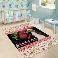 New Zealand Merry Christmas Area Rug Hoiho Xmas - Haka Dance and Pohutukawa LT03 - Polynesian Pride