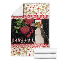 New Zealand Merry Christmas Blanket Hoiho Xmas - Haka Dance and Pohutukawa LT03 - Polynesian Pride