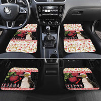 New Zealand Merry Christmas Car Mats Hoiho Xmas - Haka Dance and Pohutukawa LT03 Set 4pcs White - Polynesian Pride