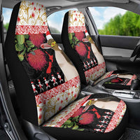 New Zealand Merry Christmas Car Seat Cover Hoiho Xmas - Haka Dance and Pohutukawa LT03 - Polynesian Pride