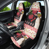 New Zealand Merry Christmas Car Seat Cover Hoiho Xmas - Haka Dance and Pohutukawa LT03 - Polynesian Pride