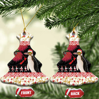 New Zealand Merry Christmas Ceramic Ornament Hoiho Xmas - Haka Dance and Pohutukawa LT03 Christmas Tree White - Polynesian Pride