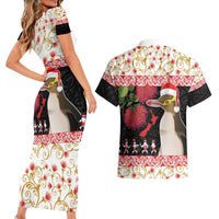 New Zealand Merry Christmas Couples Matching Short Sleeve Bodycon Dress and Hawaiian Shirt Hoiho Xmas - Haka Dance and Pohutukawa LT03 - Polynesian Pride