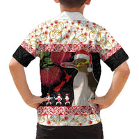 New Zealand Merry Christmas Family Matching Off Shoulder Maxi Dress and Hawaiian Shirt Hoiho Xmas - Haka Dance and Pohutukawa LT03 - Polynesian Pride