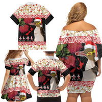 New Zealand Merry Christmas Family Matching Off Shoulder Short Dress and Hawaiian Shirt Hoiho Xmas - Haka Dance and Pohutukawa LT03 - Polynesian Pride