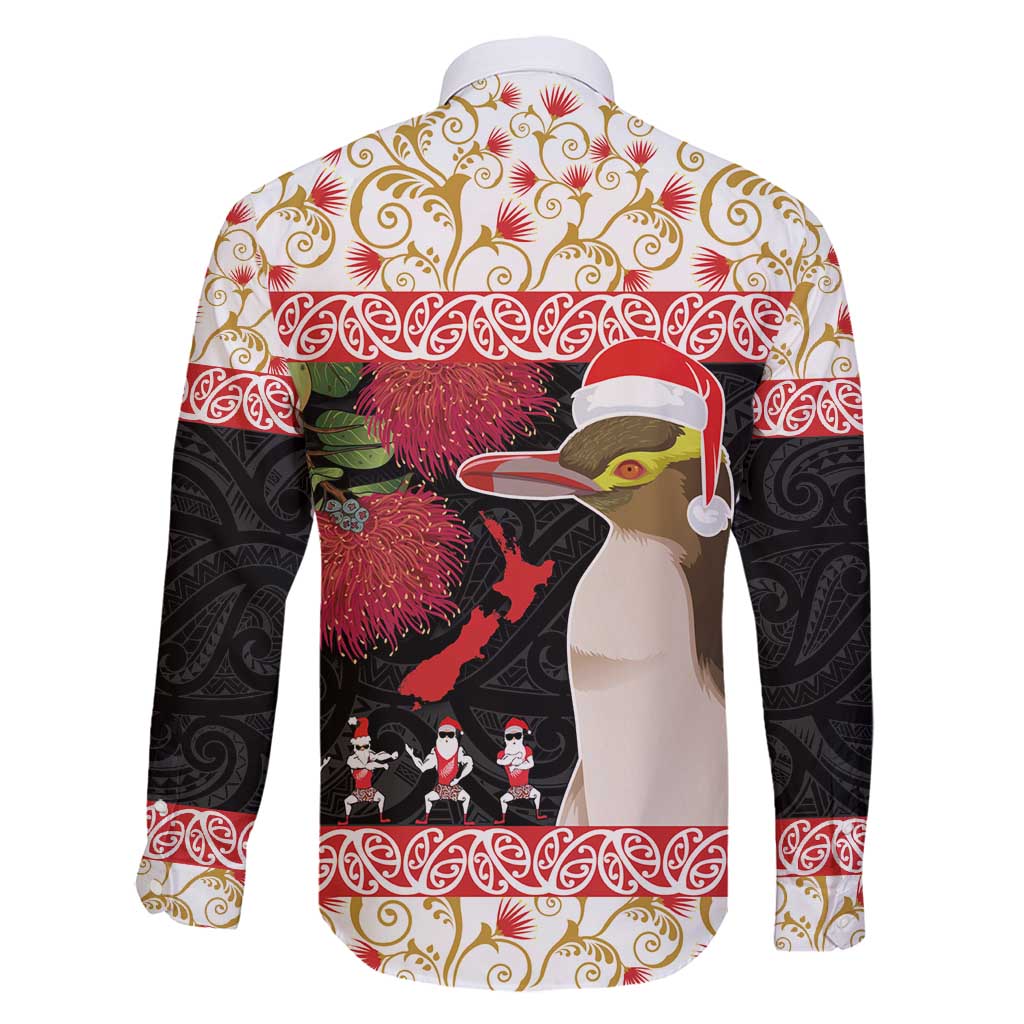 New Zealand Merry Christmas Family Matching Puletasi and Hawaiian Shirt Hoiho Xmas - Haka Dance and Pohutukawa LT03 - Polynesian Pride