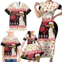 New Zealand Merry Christmas Family Matching Short Sleeve Bodycon Dress and Hawaiian Shirt Hoiho Xmas - Haka Dance and Pohutukawa LT03 - Polynesian Pride