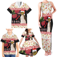 New Zealand Merry Christmas Family Matching Tank Maxi Dress and Hawaiian Shirt Hoiho Xmas - Haka Dance and Pohutukawa LT03 - Polynesian Pride
