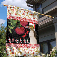 New Zealand Merry Christmas Garden Flag Hoiho Xmas - Haka Dance and Pohutukawa LT03 - Polynesian Pride