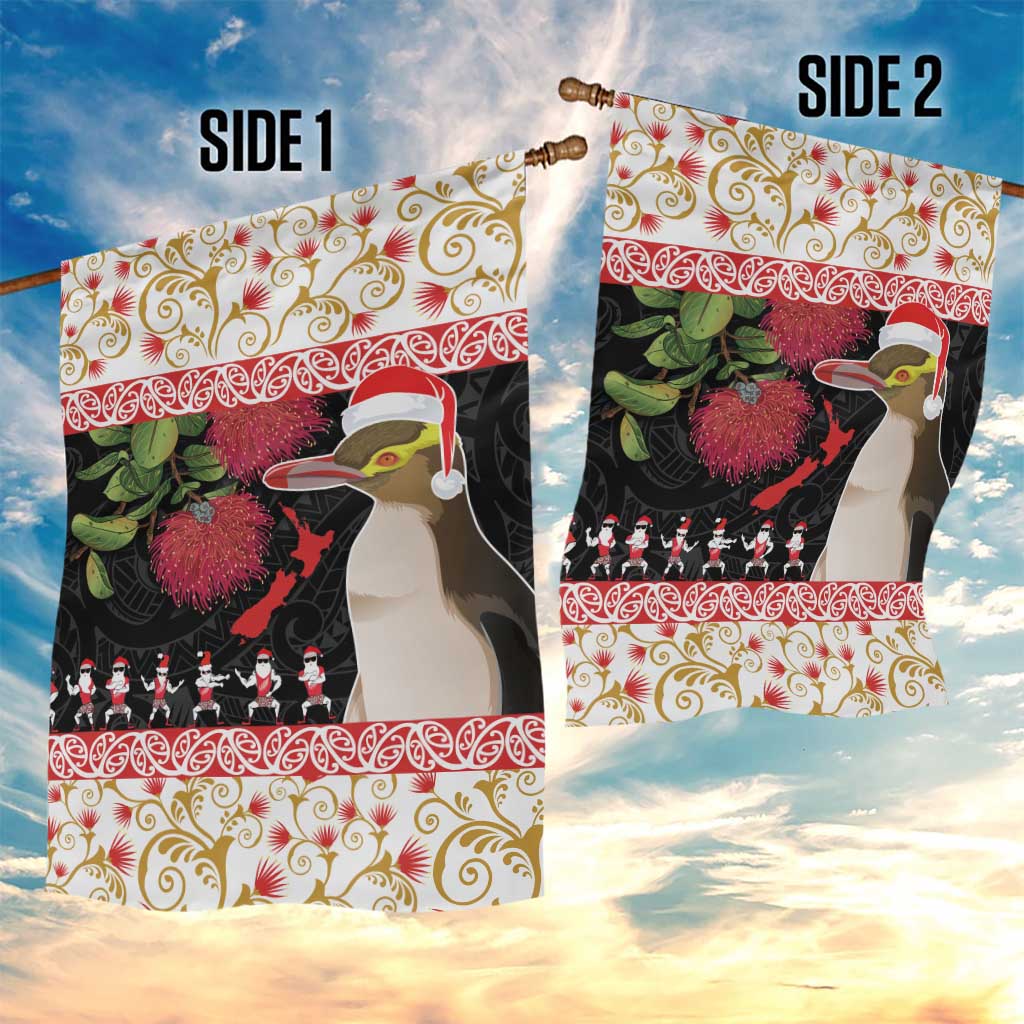 New Zealand Merry Christmas Garden Flag Hoiho Xmas - Haka Dance and Pohutukawa LT03 - Polynesian Pride
