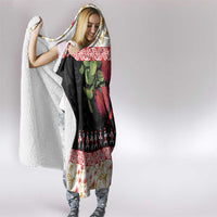 New Zealand Merry Christmas Hooded Blanket Hoiho Xmas - Haka Dance and Pohutukawa LT03 - Polynesian Pride