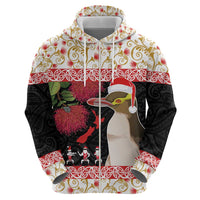 New Zealand Merry Christmas Hoodie Hoiho Xmas - Haka Dance and Pohutukawa LT03 - Polynesian Pride