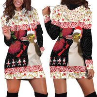 New Zealand Merry Christmas Hoodie Dress Hoiho Xmas - Haka Dance and Pohutukawa LT03 - Polynesian Pride