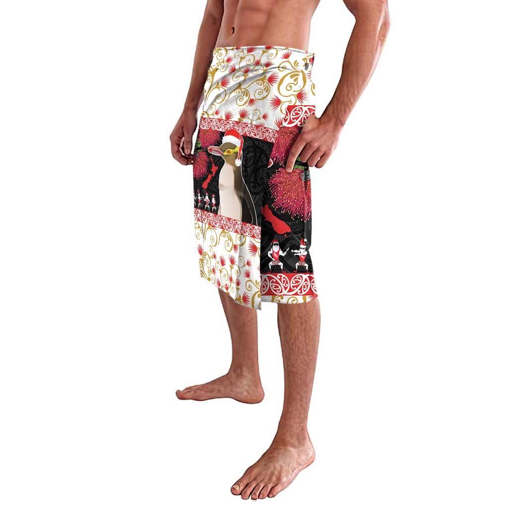 New Zealand Merry Christmas Lavalava Hoiho Xmas - Haka Dance and Pohutukawa LT03 - Polynesian Pride