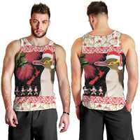 New Zealand Merry Christmas Men Tank Top Hoiho Xmas - Haka Dance and Pohutukawa LT03 - Polynesian Pride