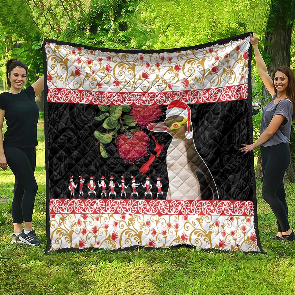 New Zealand Merry Christmas Quilt Hoiho Xmas - Haka Dance and Pohutukawa LT03 - Polynesian Pride