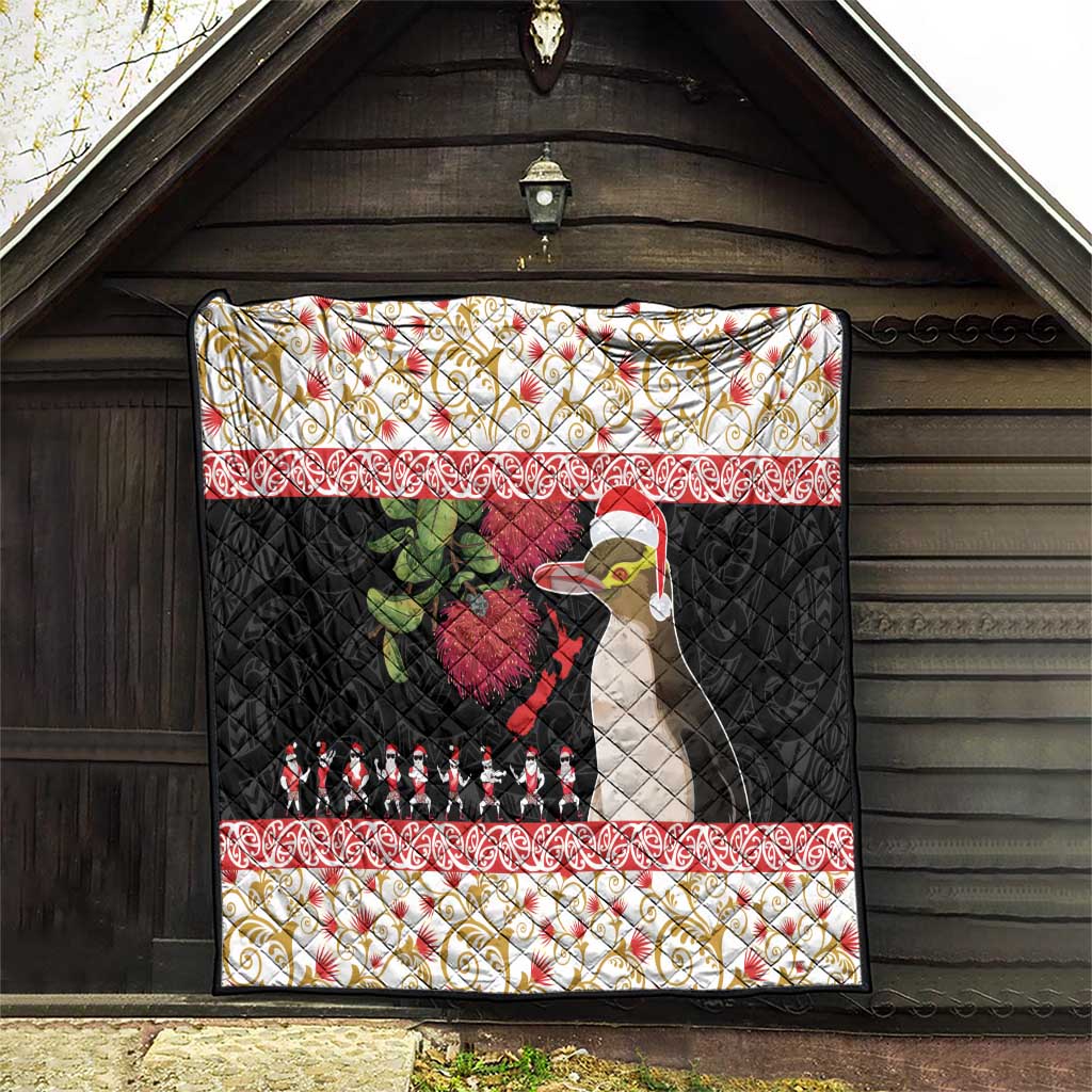 New Zealand Merry Christmas Quilt Hoiho Xmas - Haka Dance and Pohutukawa LT03 - Polynesian Pride