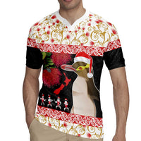 New Zealand Merry Christmas Rugby Jersey Hoiho Xmas - Haka Dance and Pohutukawa LT03 - Polynesian Pride