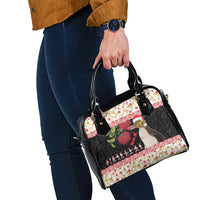 New Zealand Merry Christmas Shoulder Handbag Hoiho Xmas - Haka Dance and Pohutukawa LT03 - Polynesian Pride