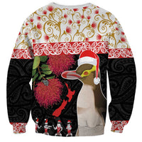 New Zealand Merry Christmas Sweatshirt Hoiho Xmas - Haka Dance and Pohutukawa LT03 - Polynesian Pride