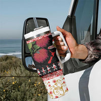 New Zealand Merry Christmas Tumbler With Handle Hoiho Xmas - Haka Dance and Pohutukawa LT03 - Polynesian Pride