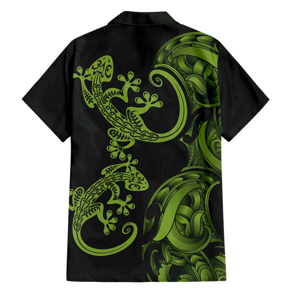 New Zealand Gecko Maori Art Tattoo Family Matching Puletasi and Hawaiian Shirt LT03 - Polynesian Pride