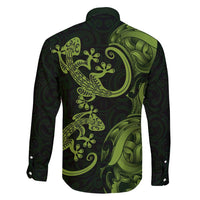 New Zealand Gecko Maori Art Tattoo Family Matching Short Sleeve Bodycon Dress and Hawaiian Shirt LT03 - Polynesian Pride