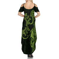 New Zealand Gecko Maori Art Tattoo Family Matching Summer Maxi Dress and Hawaiian Shirt LT03 - Polynesian Pride