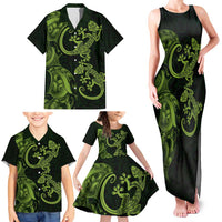 New Zealand Gecko Maori Art Tattoo Family Matching Tank Maxi Dress and Hawaiian Shirt LT03 - Polynesian Pride